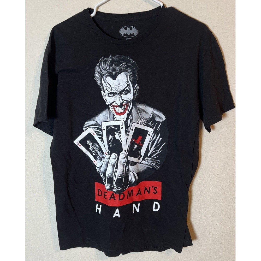 Batman JOKER Shirt Large Short Sleeve Graphic t Black Dead Mans Hand